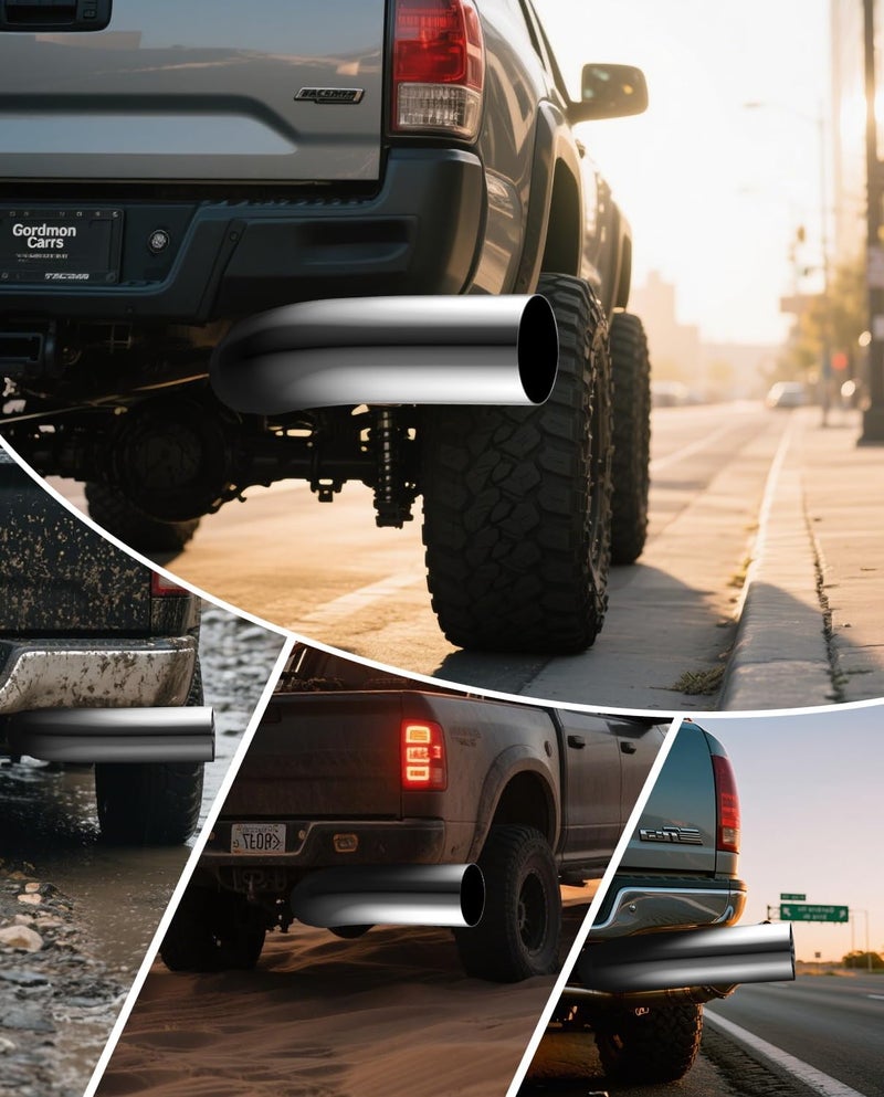 LYLCDDP 4 inch Diesel Exhaust, Exhaust Pipe Tip Elbow. 4'' Inlet 5'' Outlet 23'' Long chrome exhaust tips - Image 5